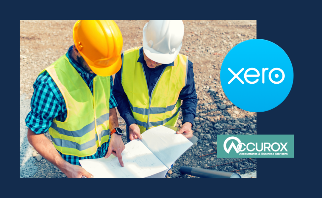 construction workers and xero logo